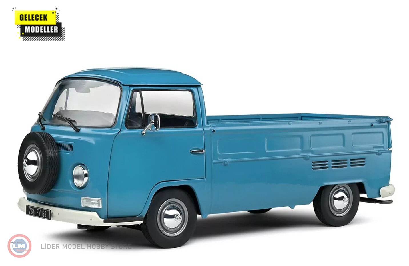1:18 Solido 1968 Volkswagen T2 Pick Up Blue Petrol