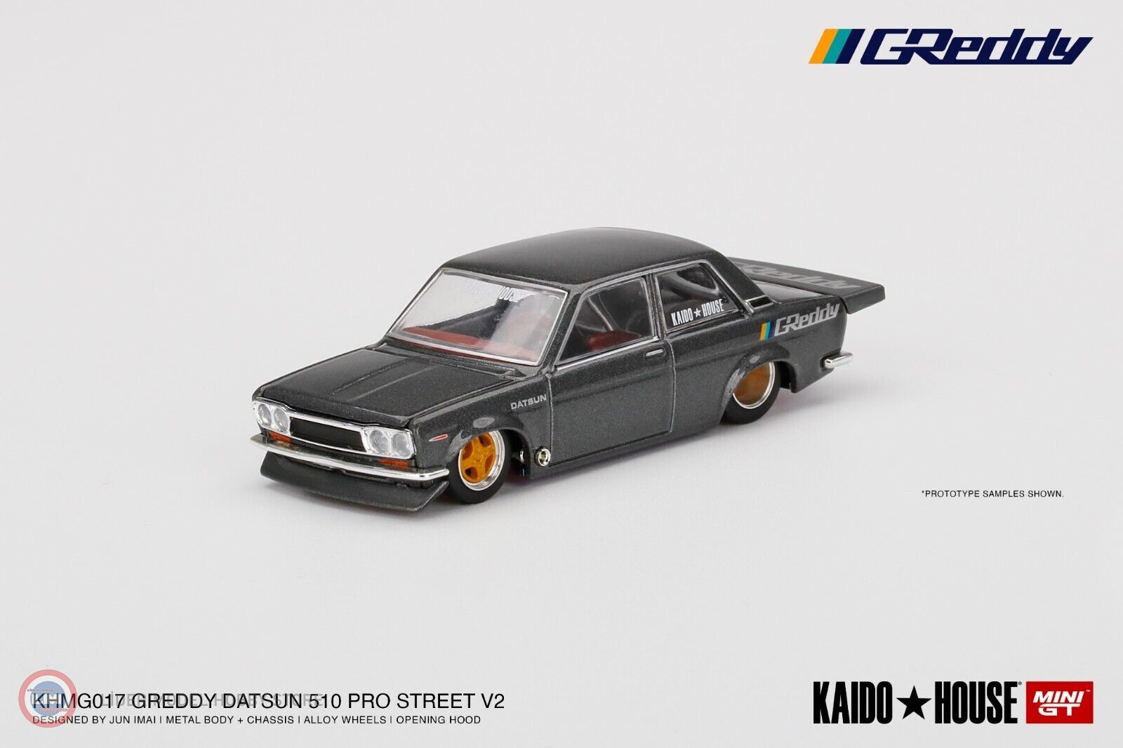 1:64 Mini GT Kaido Datsun 510 Pro Street Greddy- Kaido House