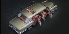 1:18 1963 Mercedes Benz S Class 600 Pullman W100 6 Doors Limousine with Sunroof