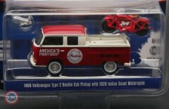 1:64 1968 Volkswagen T2 Double Cabin Pickup ve Indian Motosiklet