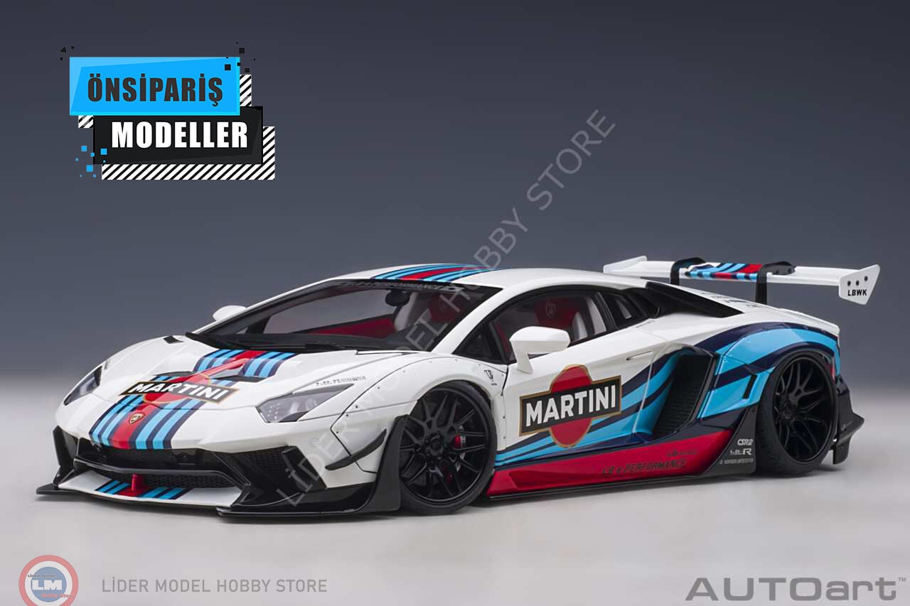 1:18 Autoart Lamborghini Aventador - ''Martini'' Livery - Liberty Walk LB-Works