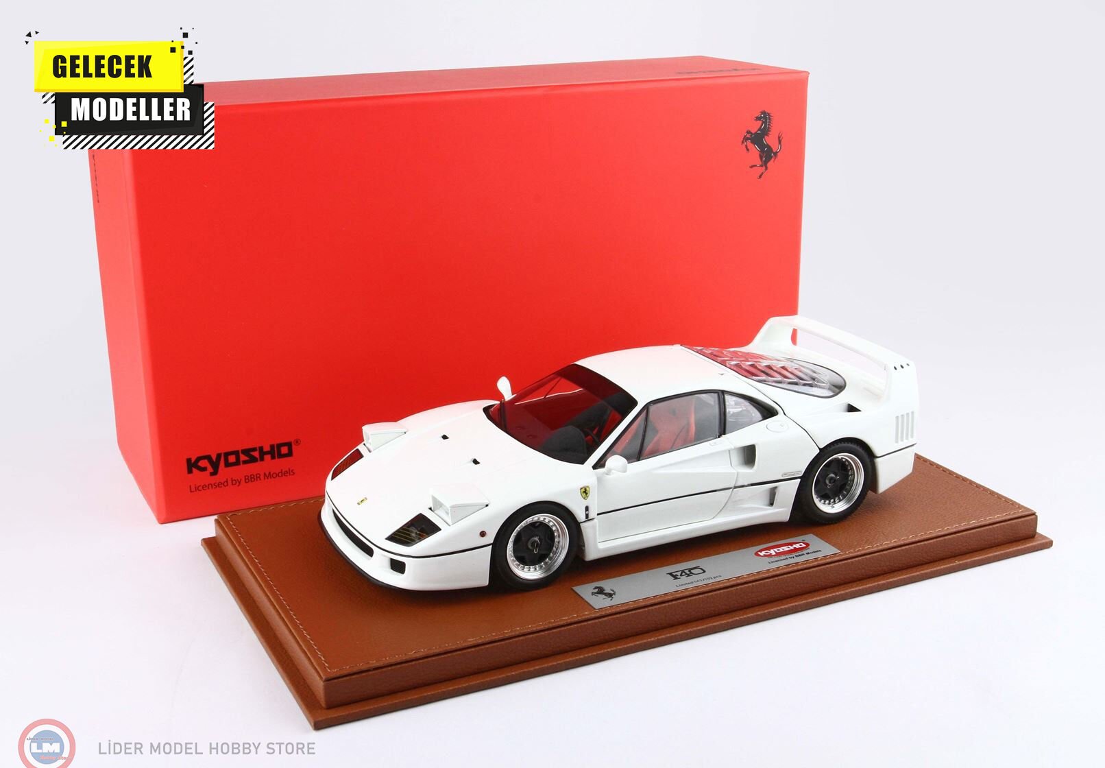 1:18 BBR Ferrari F40-  White and black-silver rims