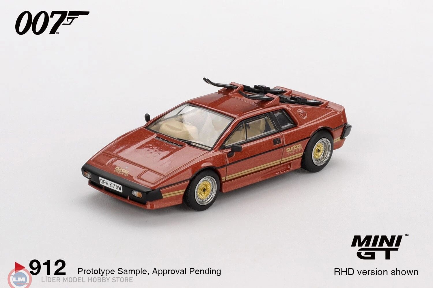 1:64 Mini GT Lotus ESPRIT TURBO FOR YOUR EYES ONLY ENGLISH PACKAGING 1981