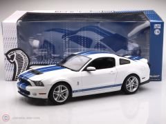 1:18 Greenlight 2011 Ford Shelby GT500 - Performance White with Grabber Blue Stripes