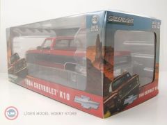 1:18 Greenlight 1984 Chevrolet K10 Scottsdale Apple Red & Midnight Black