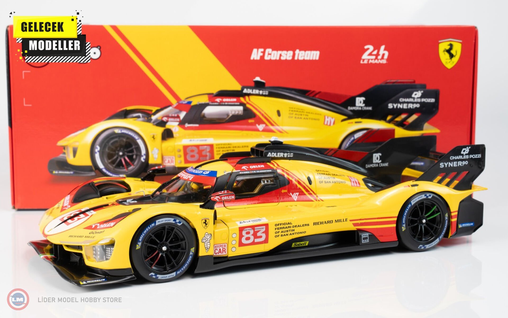 1:18 Burago Ferrari 499P #83 - Le Mans 2024 Driven by Kubica