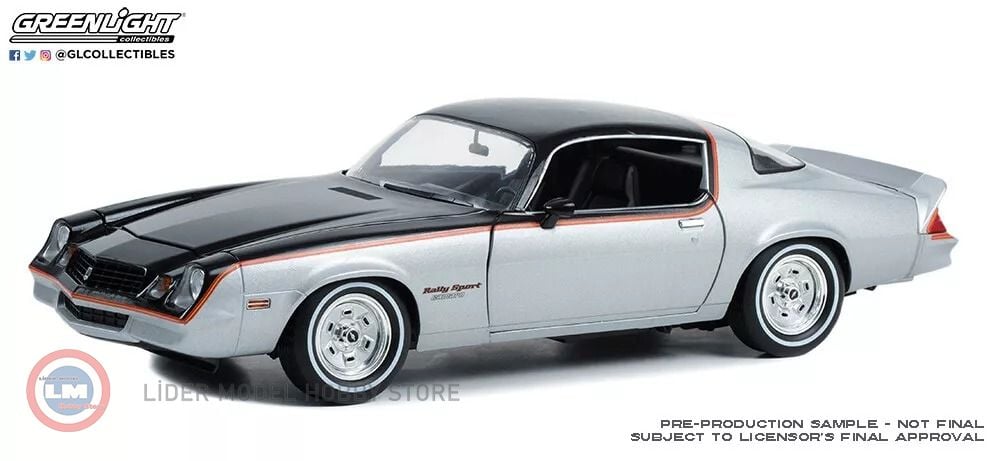 1:18 Greenlight  1979 Chevrolet Camaro Rally Sport - Silver and Black