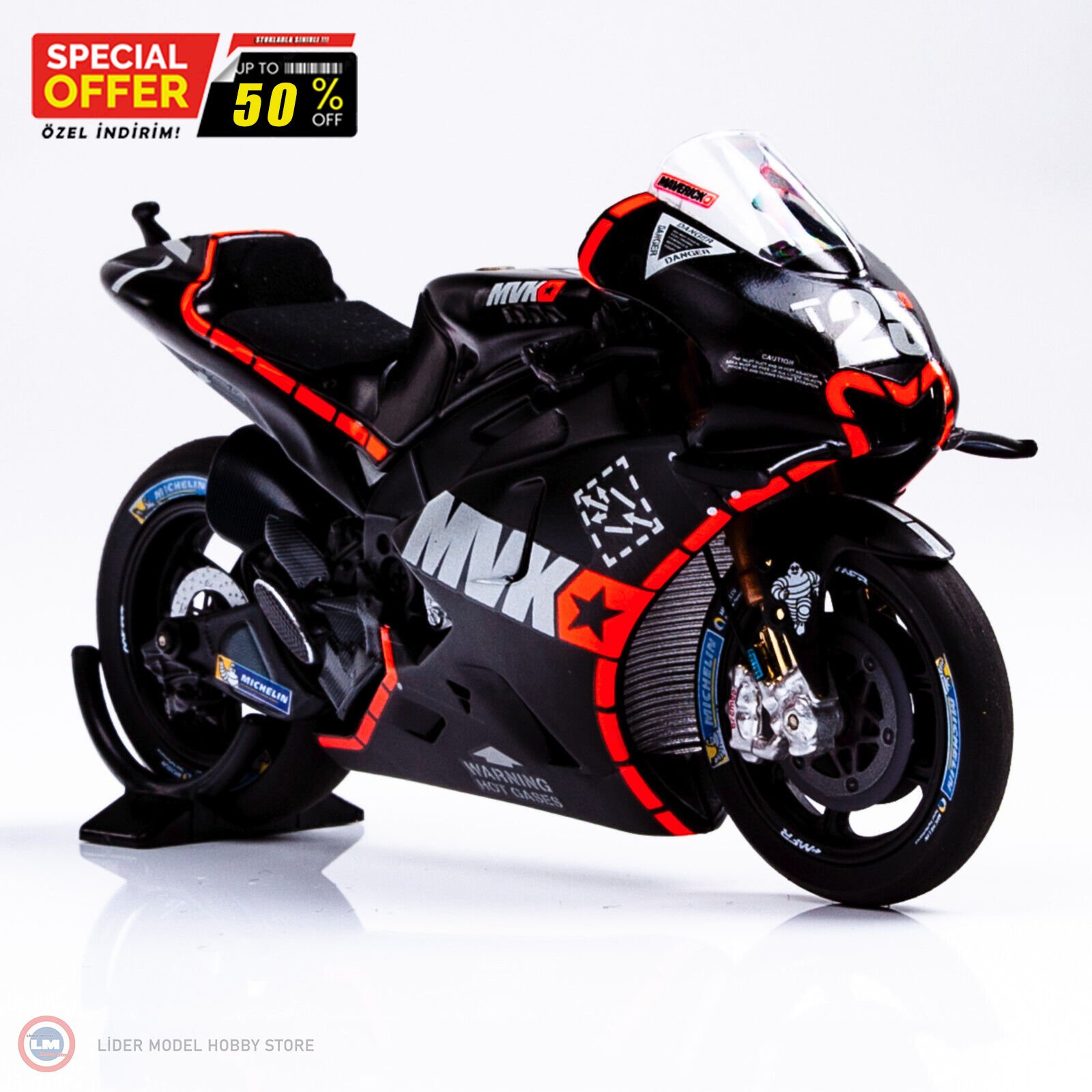 1:18 2016 Yamaha YZR-M1 #25 Movistar Yamaha Motosiklet
