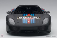 1:18 2013 Porsche 918 Spyder Weissach Package 77929 (Matt Black With Martini Livery)