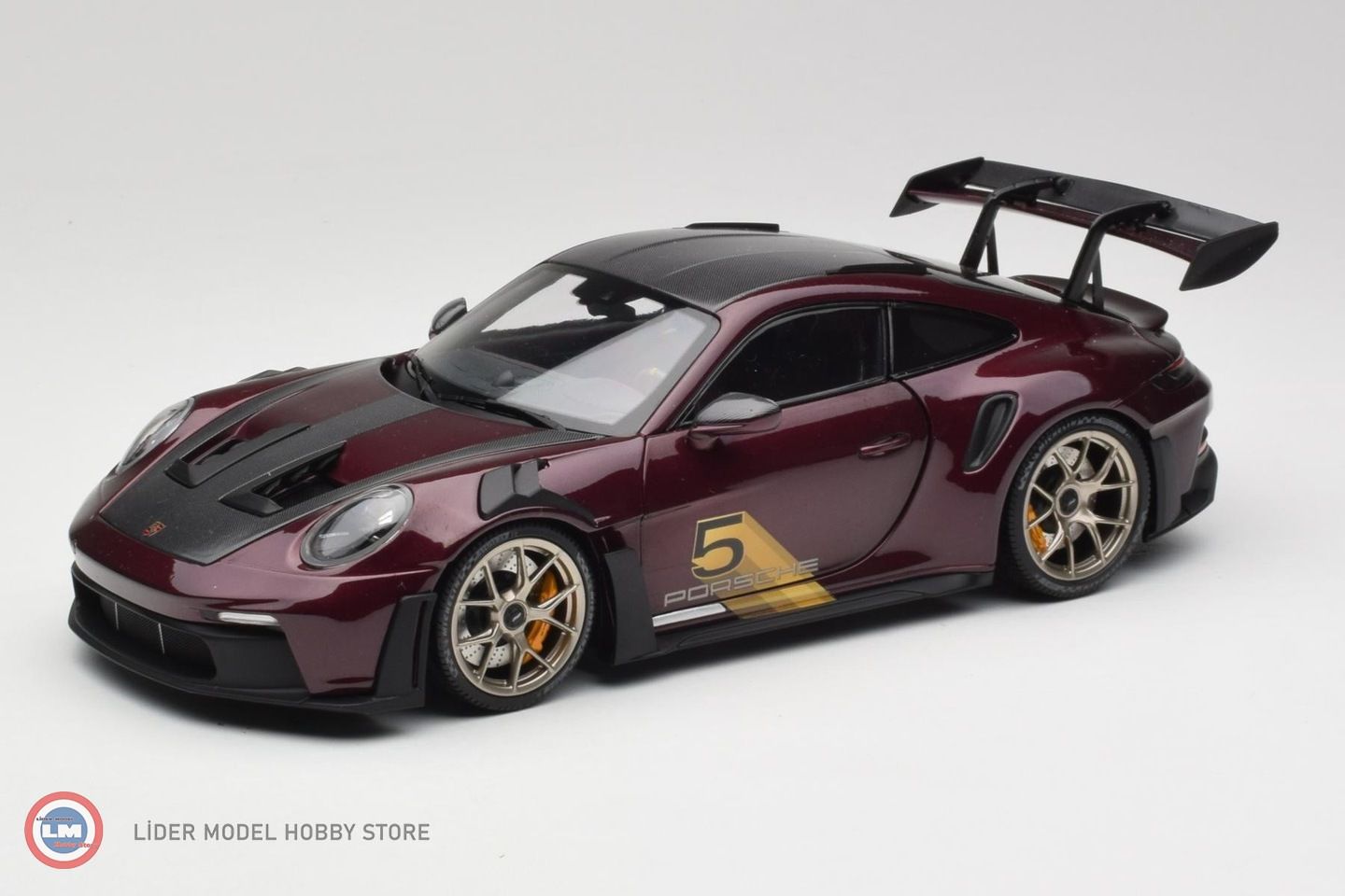 1:18 Minichamps 2023 Porsche 911 992 GT3 RS Purple With Gold Wheels