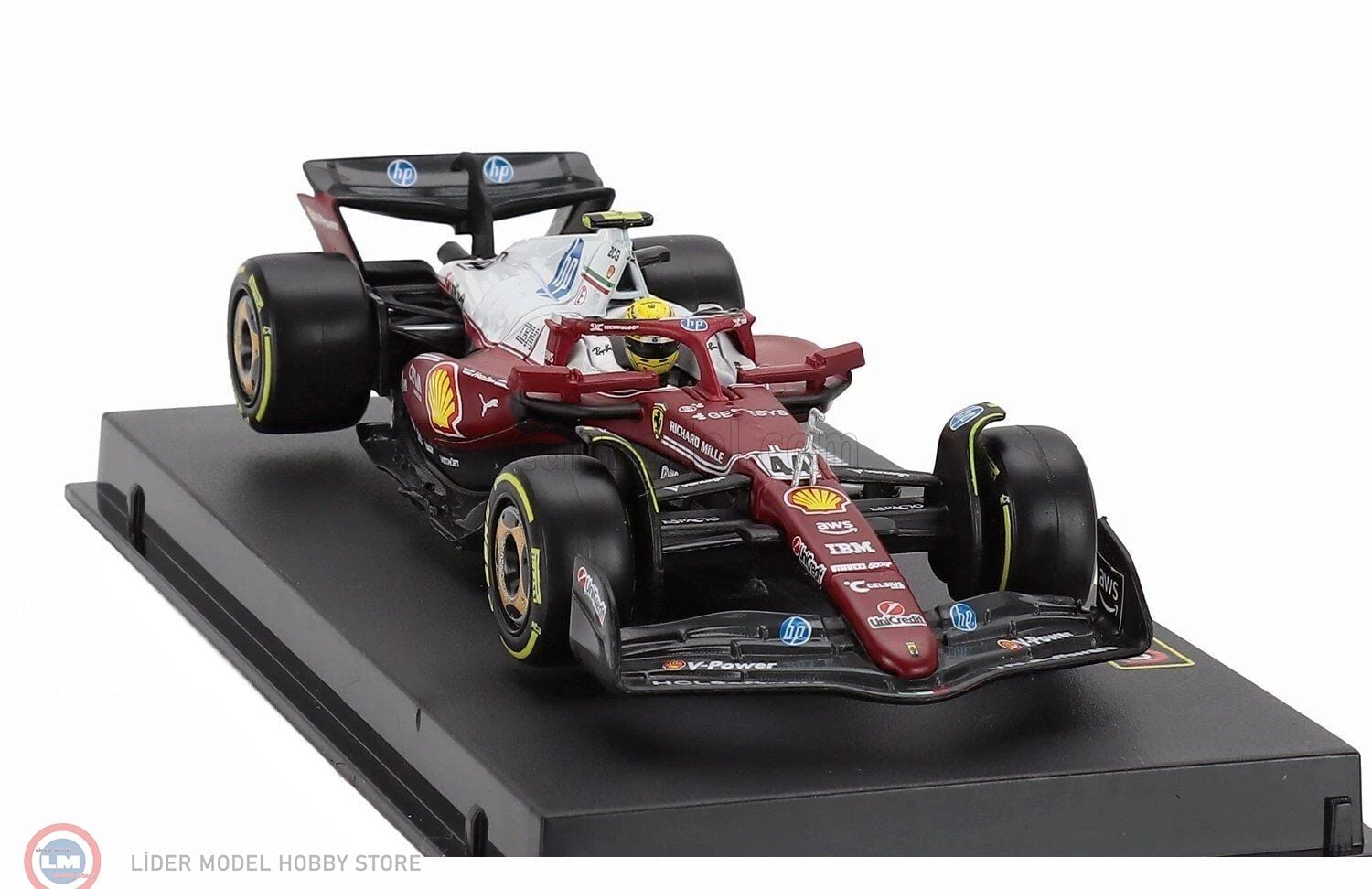 1:43 Burago FERRARI - F1 SF-25 TEAM SCUDERIA HP #44 MONZA ITALY GP 2025 LEWIS HAMILTON