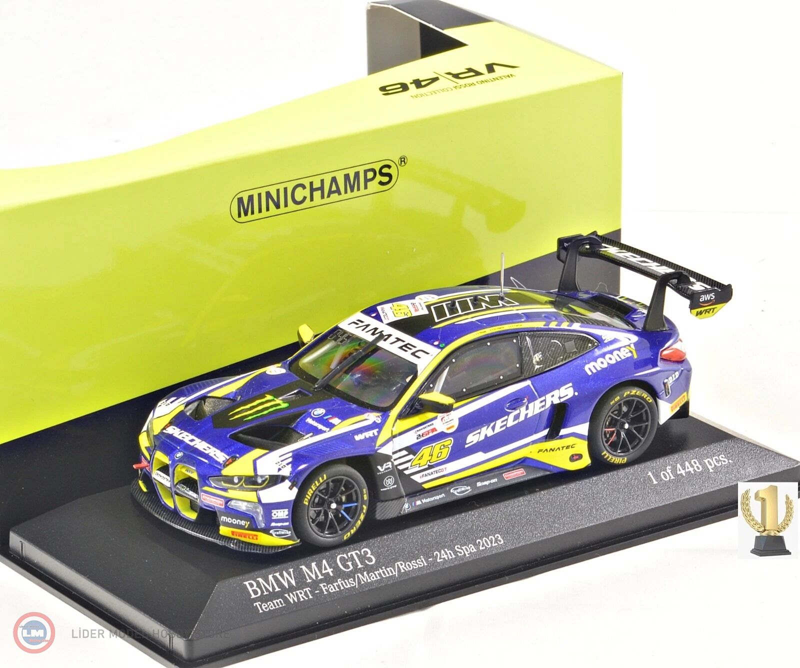 1:43 Minichamps 2023 BMW M4 GT3 TEAM WRT #46 - Valentino Rossi