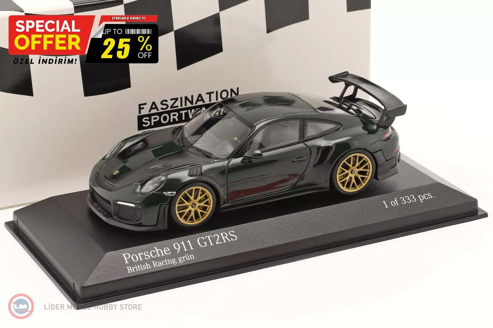 1:43 2018 Porsche 911 (991 II) GT2 RS Weissach Package - British racing