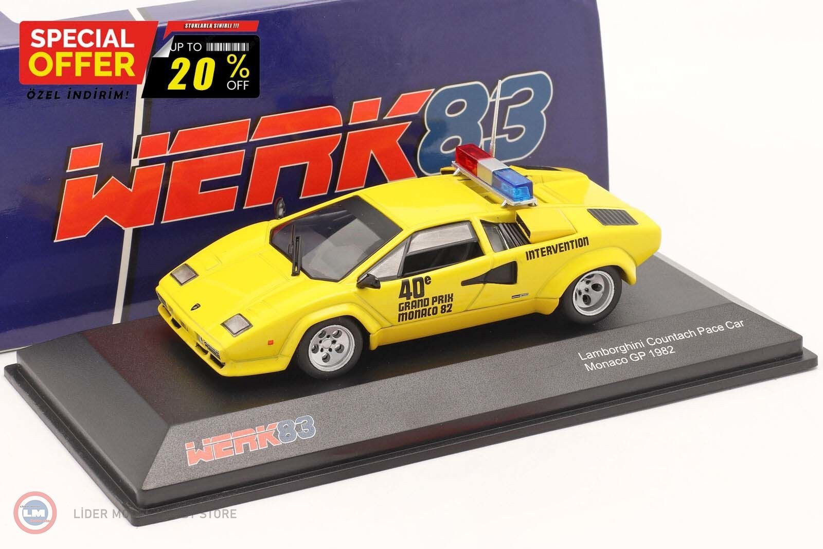 1:43 1982 Lamborghini Countach Safety Car Monaco GP Formel 1