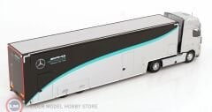 1:43 Spark Mercedes Benz ACTROS MP4 1851 TRUCK CAR TRANSPORTER TEAM MERCEDES-AMG PETRONAS F1 2023
