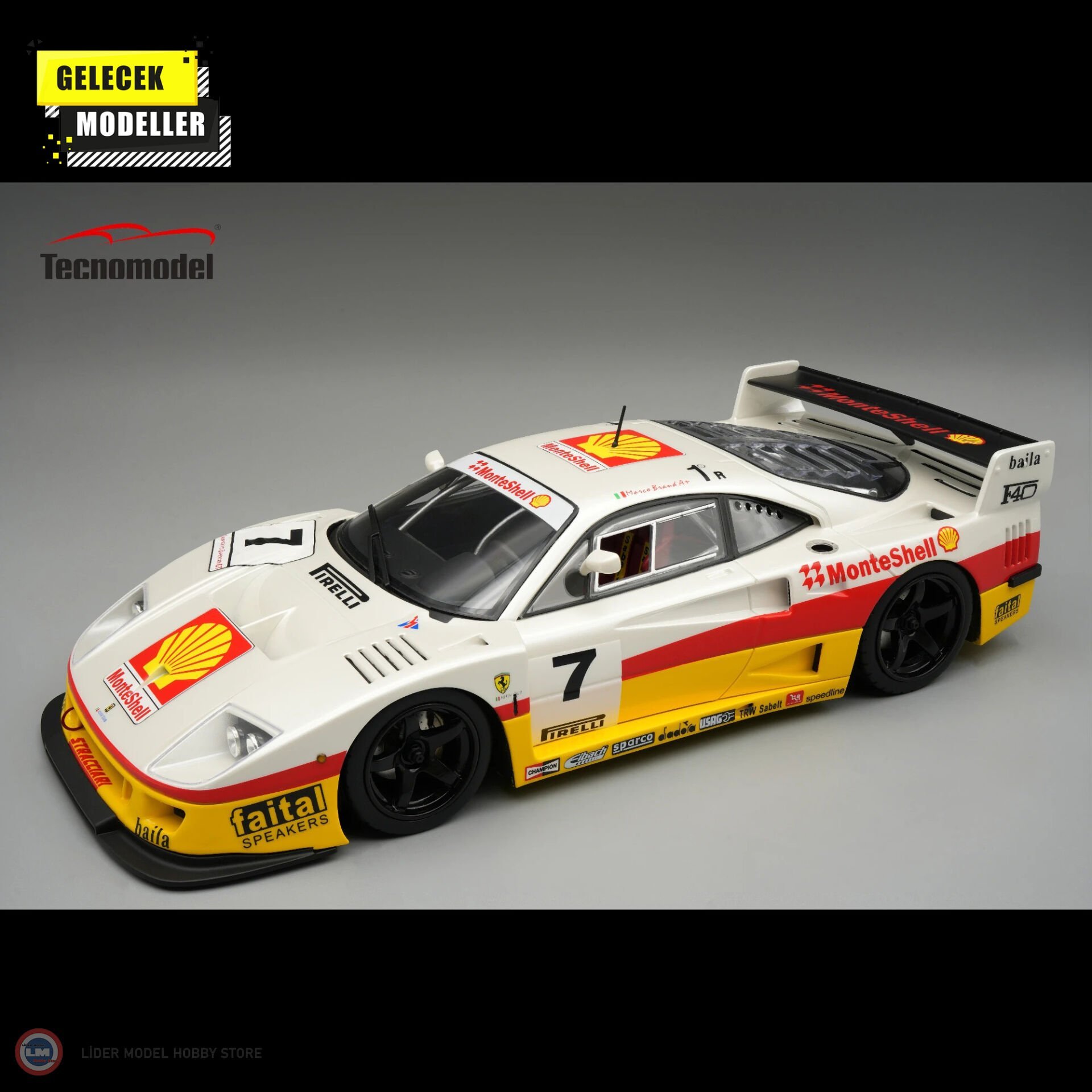 1:18 Tecnomodel 1996 Ferrari F40 LM #7 - Monte Shell Sponsor Rendering Edition