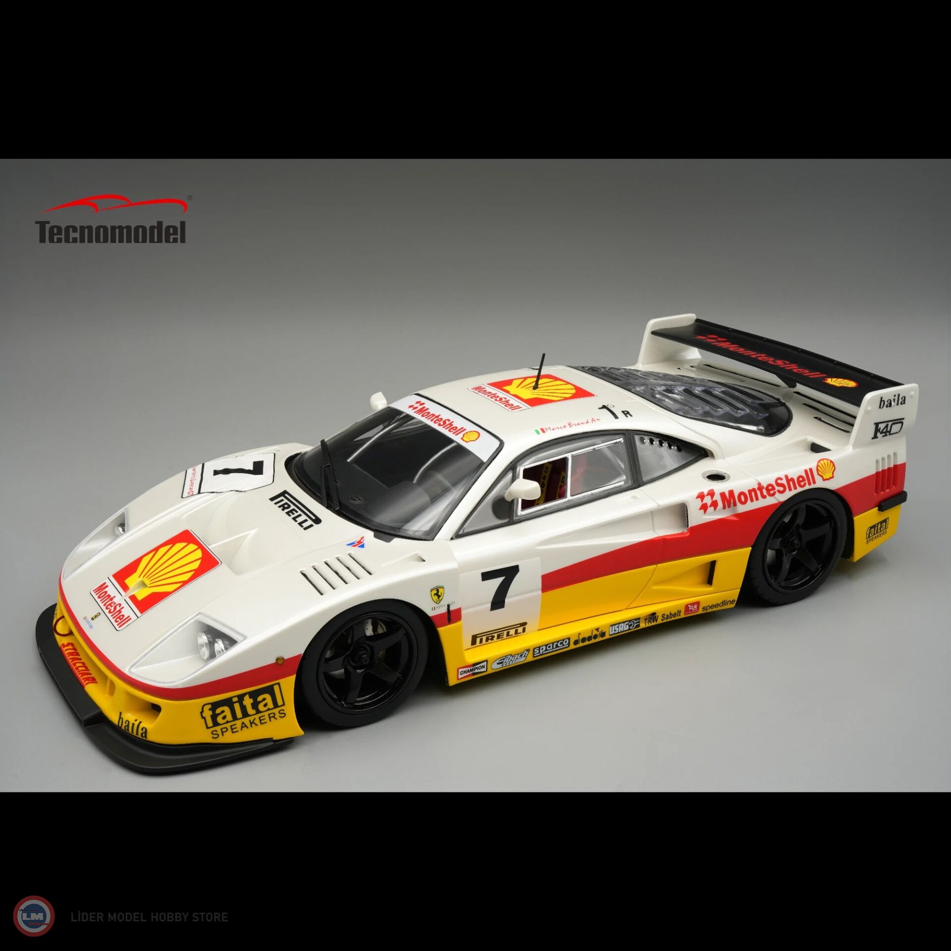 1:18 Tecnomodel 1996 Ferrari F40 LM #7 - Monte Shell Sponsor Rendering Edition