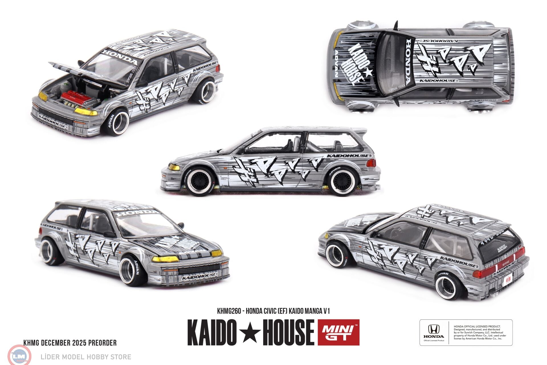 1:18 Mini GT Kaido House Honda Civic (EF) KaidoManga Vl
