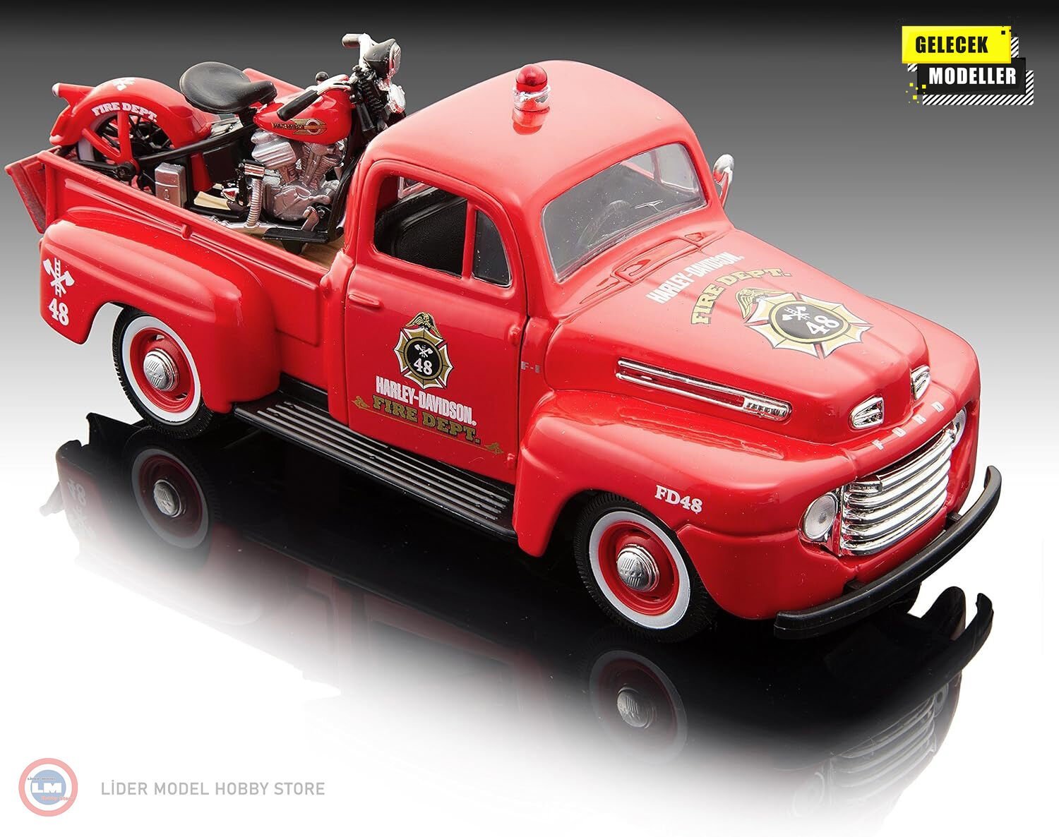 1:24 Maisto 1948 Ford F-1 PICK UP + 1936 HARLEY DAVIDSON EL KNUCKLEHEAD