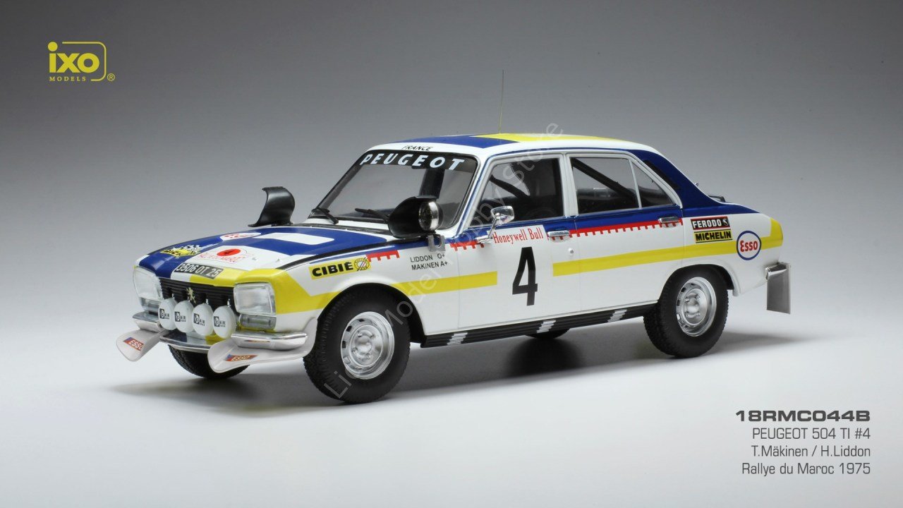 1:18 1975 Peugeot 504 Ti Rally Morocco #4 Makinen/Liddon