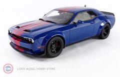 1:18 2021 Dodge Challenger Super Stock Indigo Blue  Red Stripes
