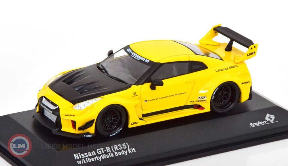 1:43 2019 Nissan GTR35 LBWK Silhouette Yellow