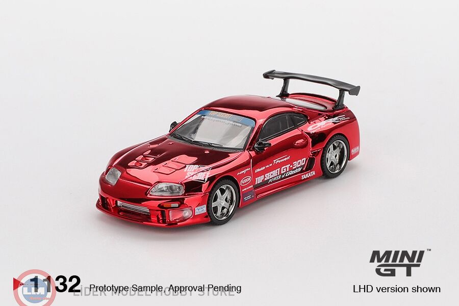 1:64 Mini GT Toyota Supra (A80) Top Secret GT-300 Top Secret Red Chrome