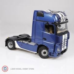 1:18 NZG Mercedes Benz Actros Giga Space 4x2 blue with stripes
