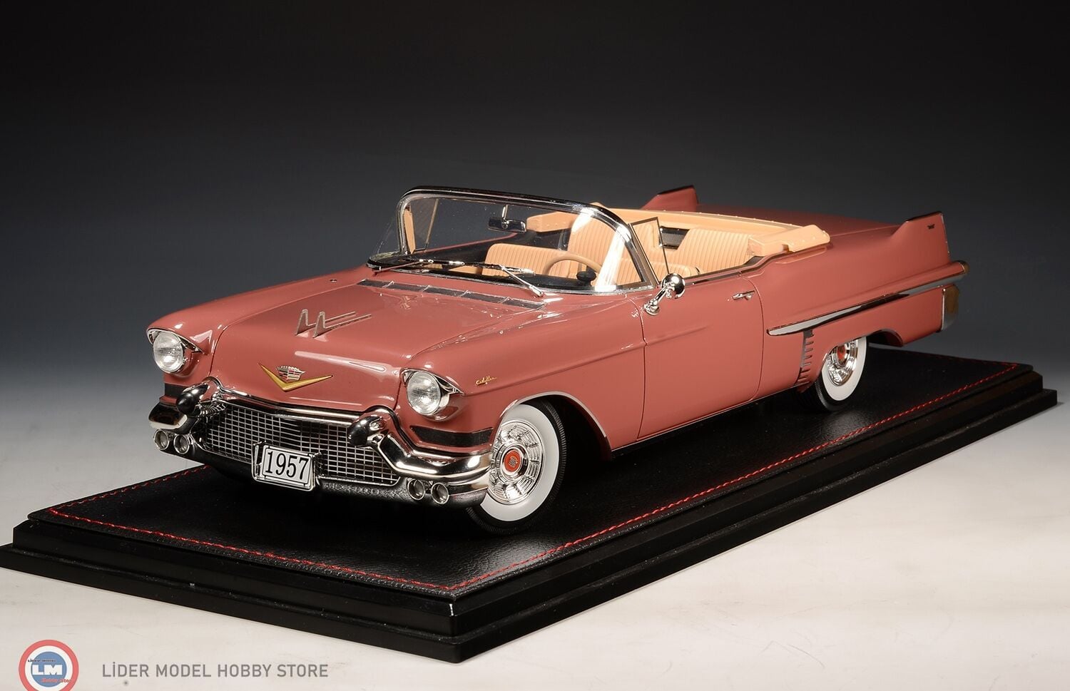 1:18 GLM/Stamp Models 1957 Cadillac Series 62 Convertible Open roof Dusty Rose Metallic