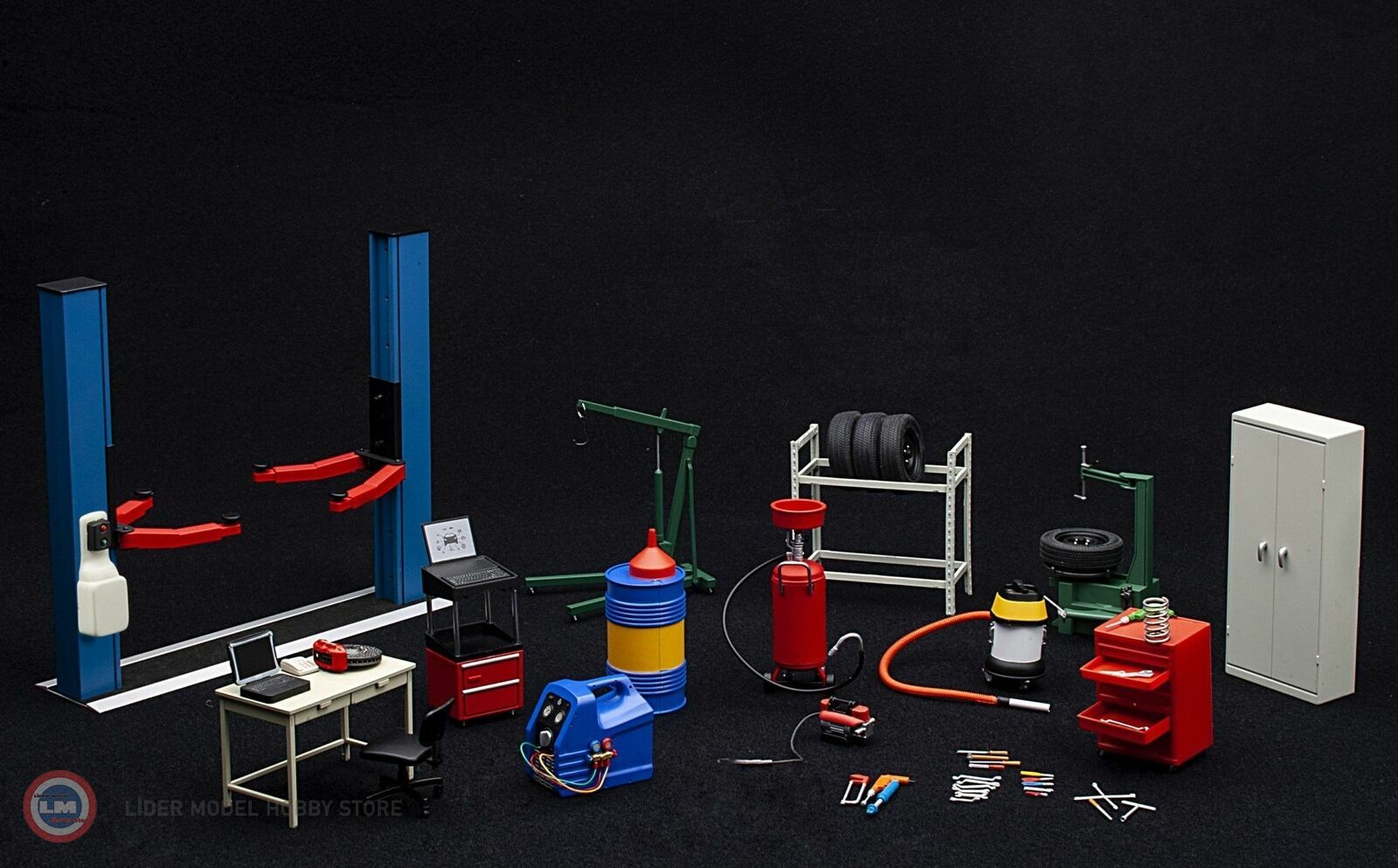 1:18 Autoart Tamir Lifti ve Garaj Kit Seti (Versiyon 2)