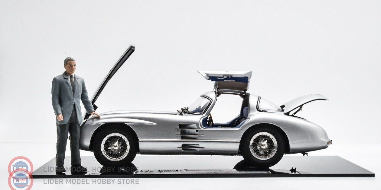 1:18 CMC 1955 Mercedes Benz 300 SLR Coupe Uhlenhaut & Figür