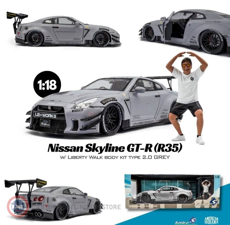 1:18 Solido 2024 Nissan GTR R35 Liberty Walk Edition With Wataru Kato Figurine