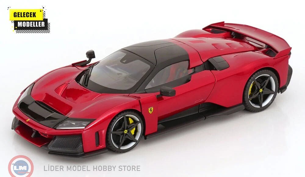 1:18 Burago 2024 FERRARI F80 - SILVER BLACK WHEELS - ROSSO SUPERCAR