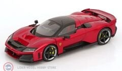 1:18 Burago 2024 FERRARI F80 - SILVER BLACK WHEELS - ROSSO SUPERCAR