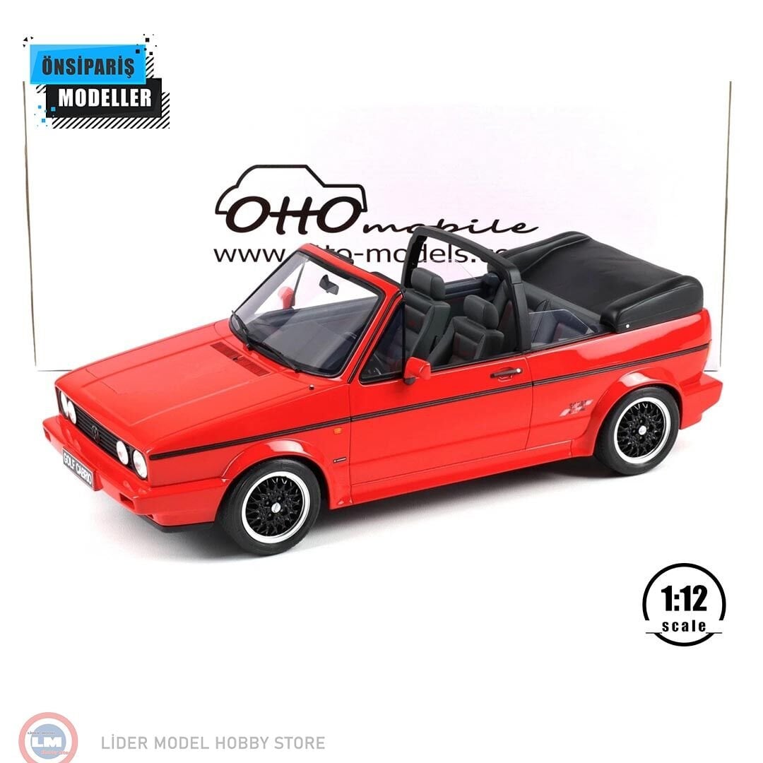1:12 Otto 1991 Volkswagen Golf Convertible Sport Line MK1 Flash Red