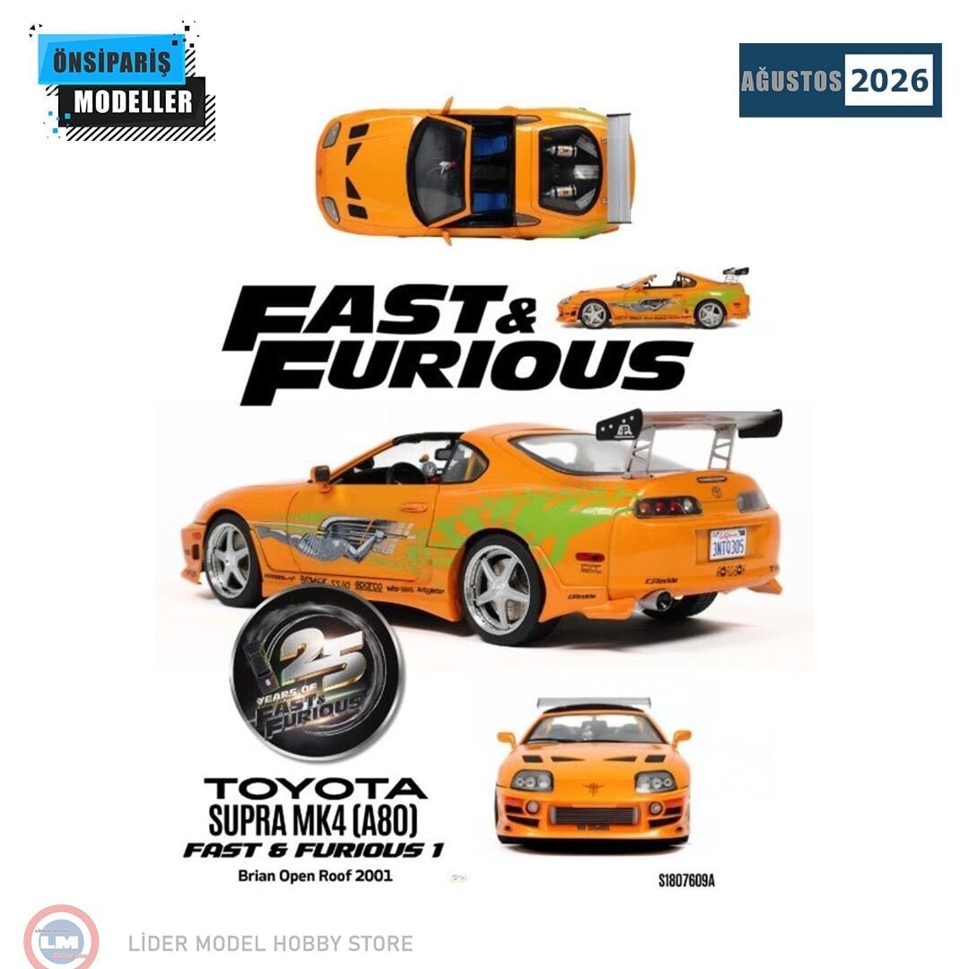 1:18 Solido 2001 Toyota Supra MK4 A80 Fast And Furious Brian
