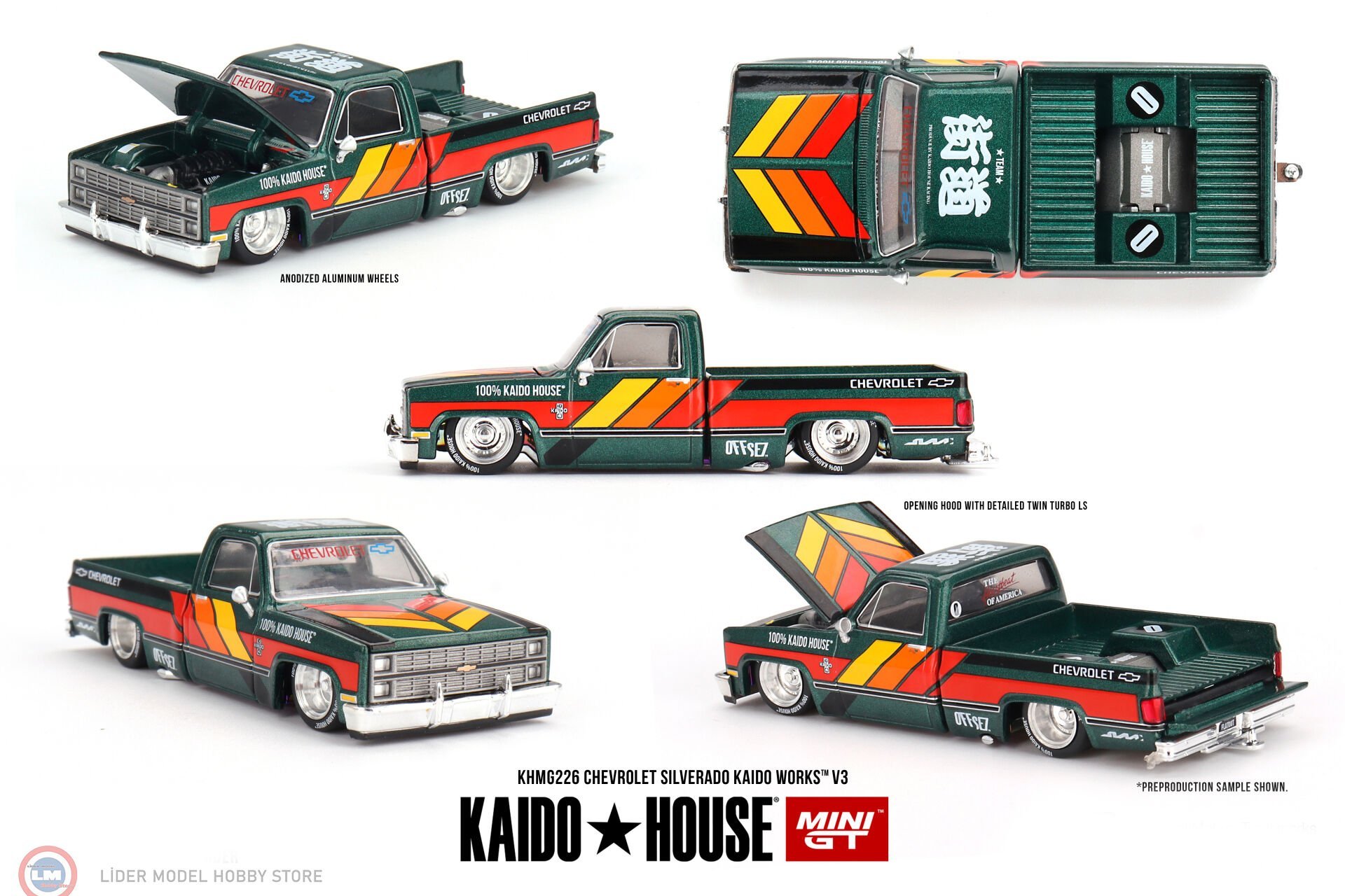 1:64 Mini GT Kaido 1980 Chevrolet Silverado KAIDO WORKS V3