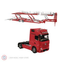 1:18 NZG 2019 Mercedes Benz Actros MP5 4x2 ve LOHR Araç Taşıyıcı Trailer Set Autotransporter Feuerrot