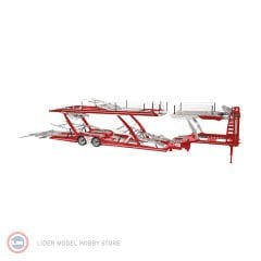 1:18 NZG 2019 Mercedes Benz Actros MP5 4x2 ve LOHR Araç Taşıyıcı Trailer Set Autotransporter Feuerrot