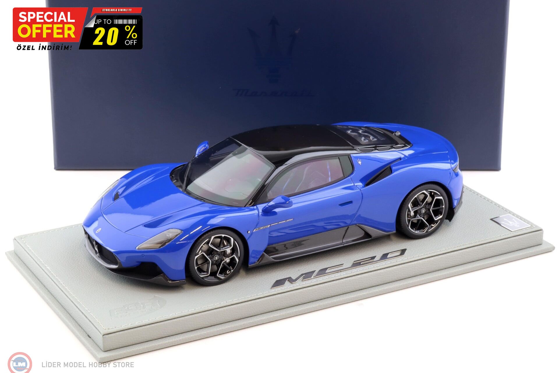 1:18 BBR 2020 Maserati MC20 - Blu Infinito