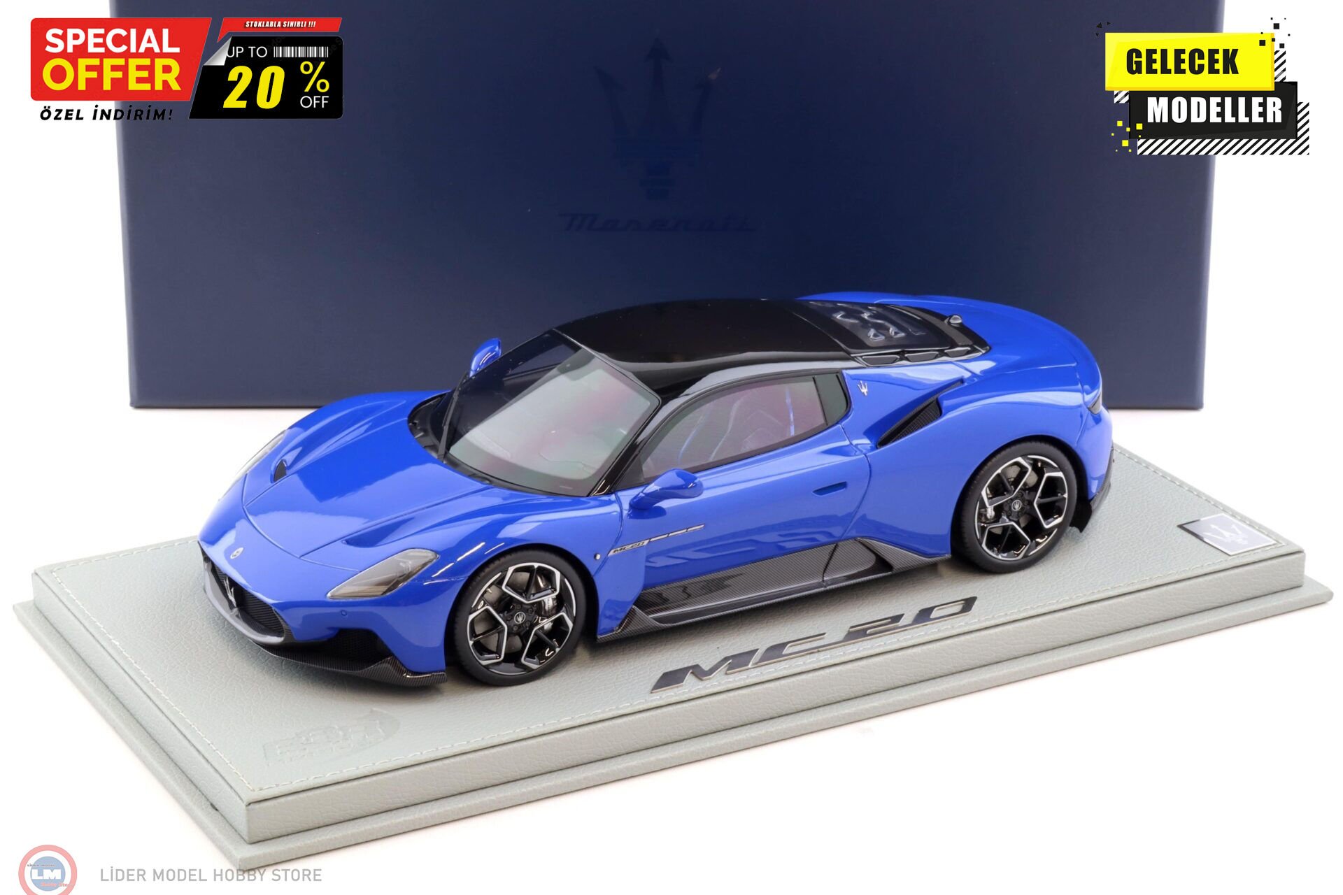 1:18 BBR 2020 Maserati MC20 - Blu Infinito