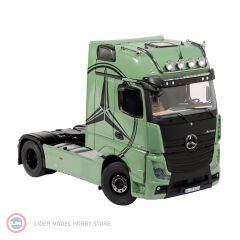 1:18 NZG 2019 Mercedes Benz Actros MP5 4x2 ve LOHR Araç Taşıyıcı Trailer Set Autotransporter olivgrün mit Stern