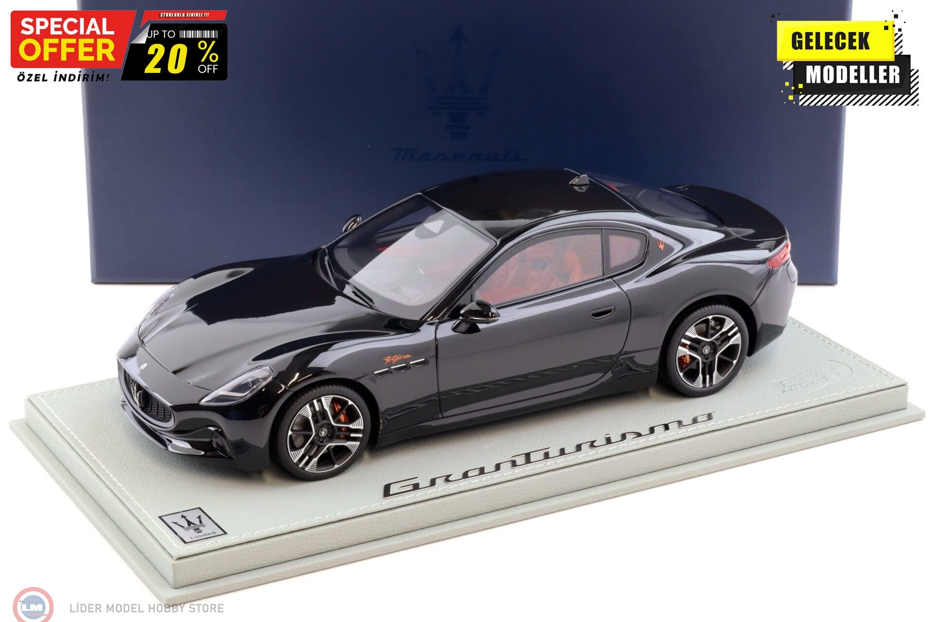 1:18 BBR 2023 Maserati Granturismo Folgore - nero