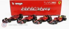 1:43 Burago Ferrari Racing F1 - Formula 1 team 4'lüSet