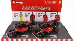 1:43 Burago Ferrari Racing F1 - Formula 1 team 4'lüSet