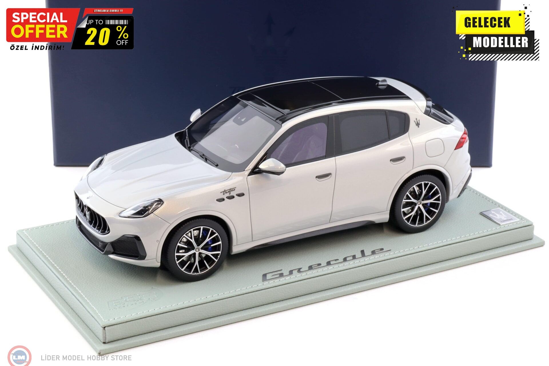 1:18 BBR 2022 Maserati Grecale Trofeo - light grey 