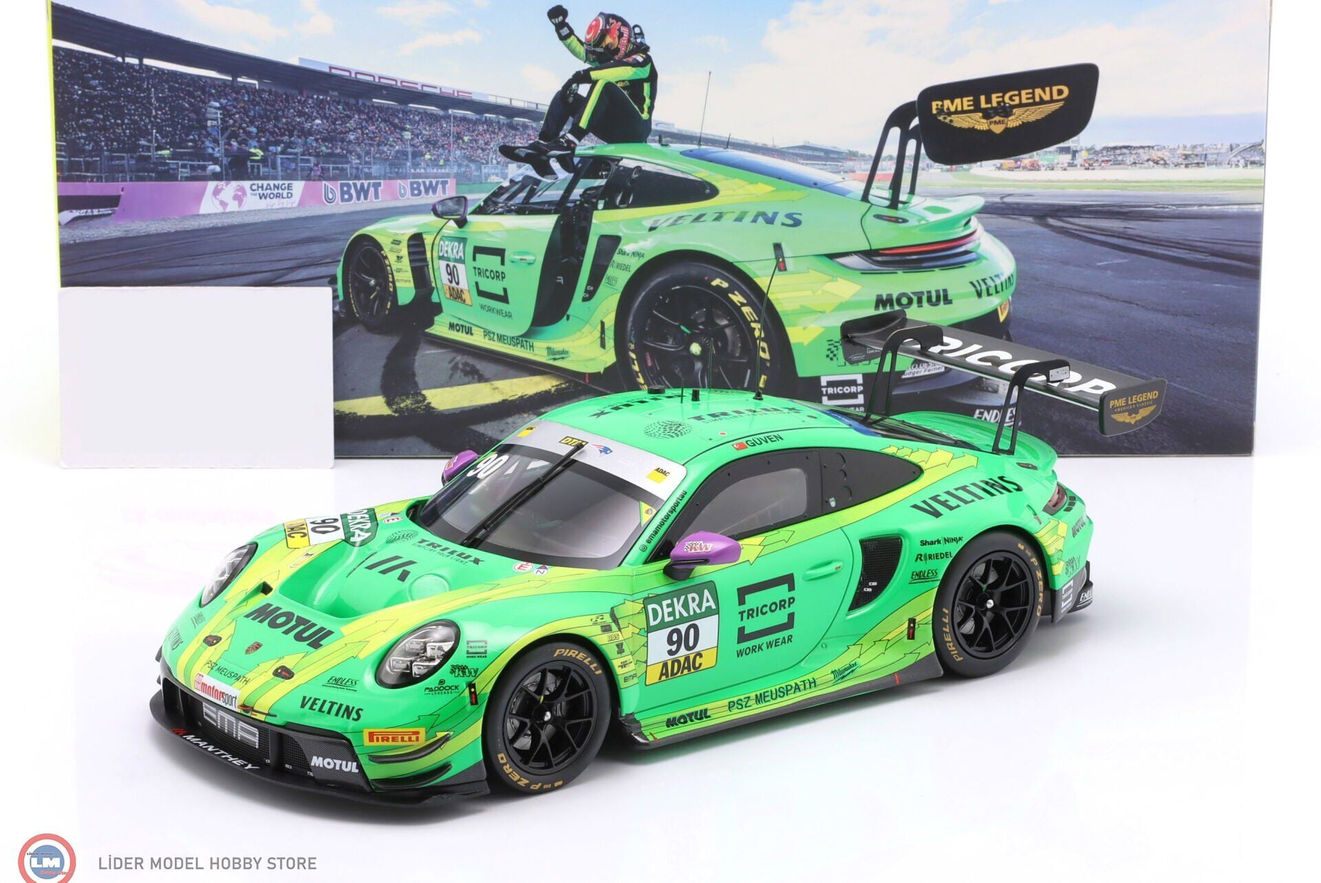 1:18 IXO  Porsche 911 GT3 R Greeno 2025 DTM Champion Ayhancan Güven