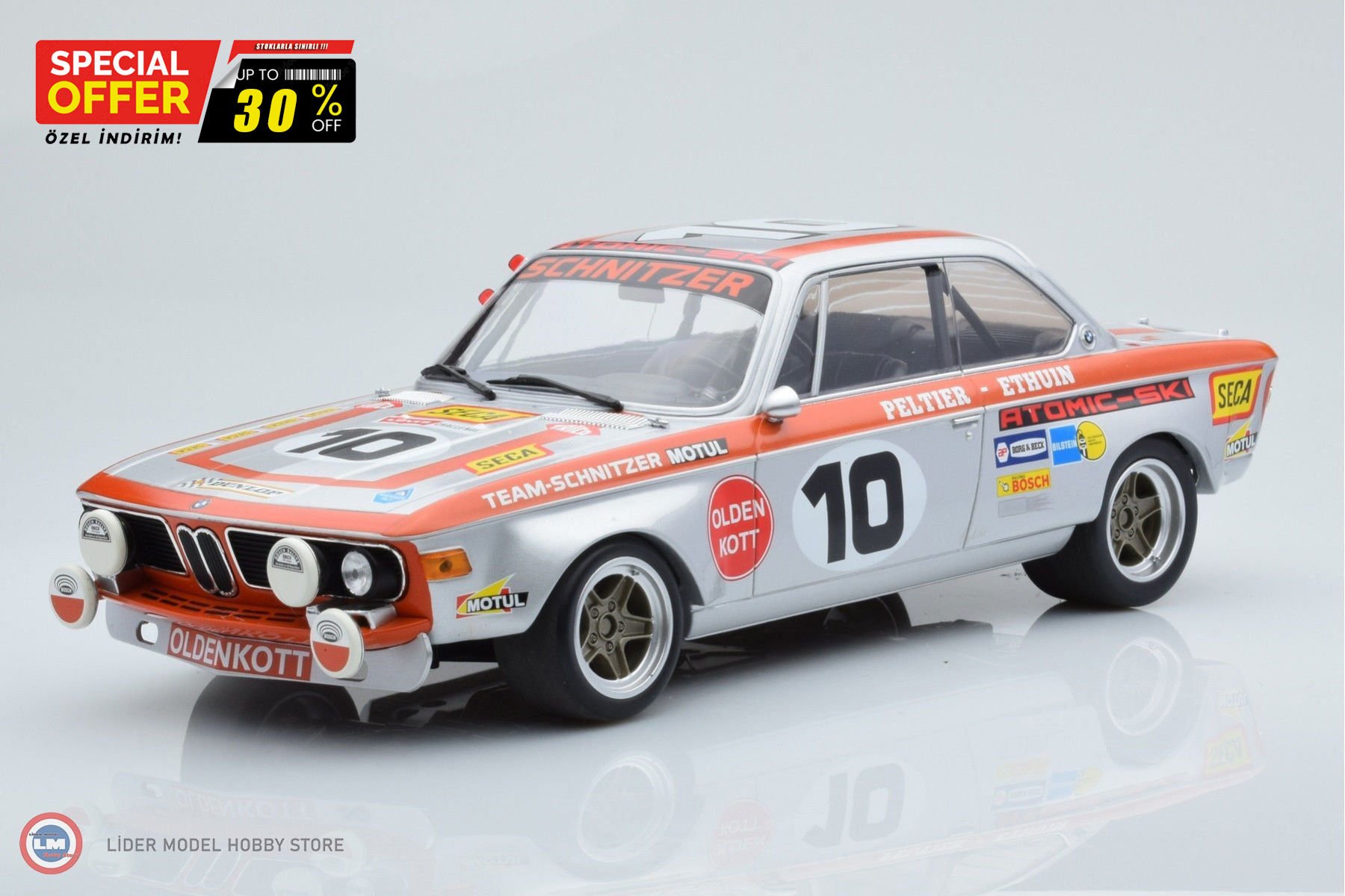 1:18 1972 BMW 2800 CS #10 Schnitzer Olden Kott 4° 24H Spa ETCC