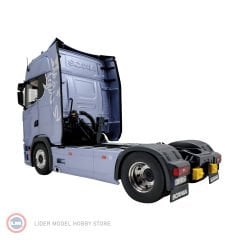 1:18 NZG 2017 Scania V8 730S 4x2 ve Araç Taşıyıcı Trailer Set fictionblue mit Greif Logo & Lohr Autotransporter
