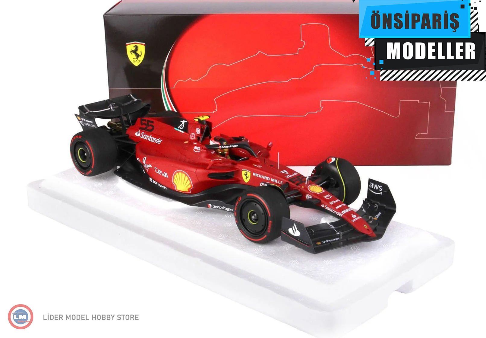 1:18 2022 FERRARI F1-75 – CARLOS SAINZ – 2ND PLACE BAHRAIN GP